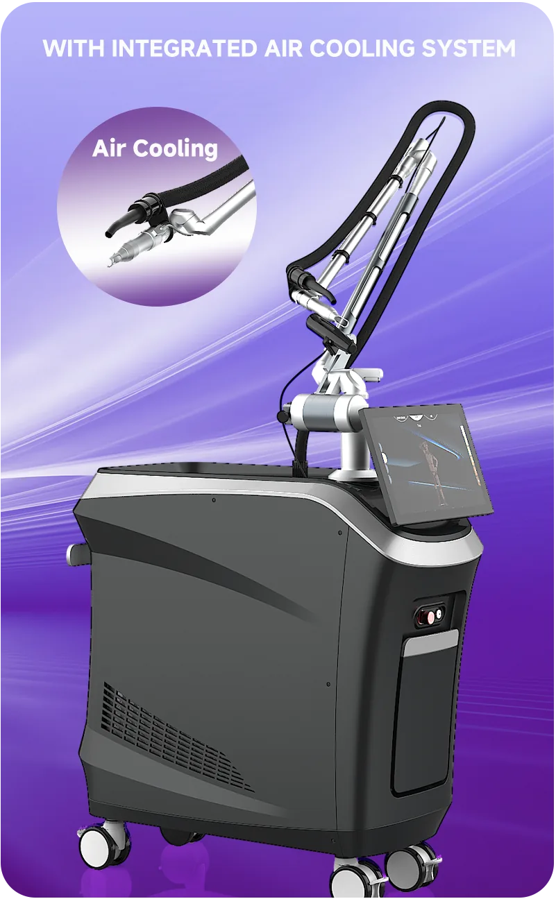 Skin cooling machine with treatment handpiece